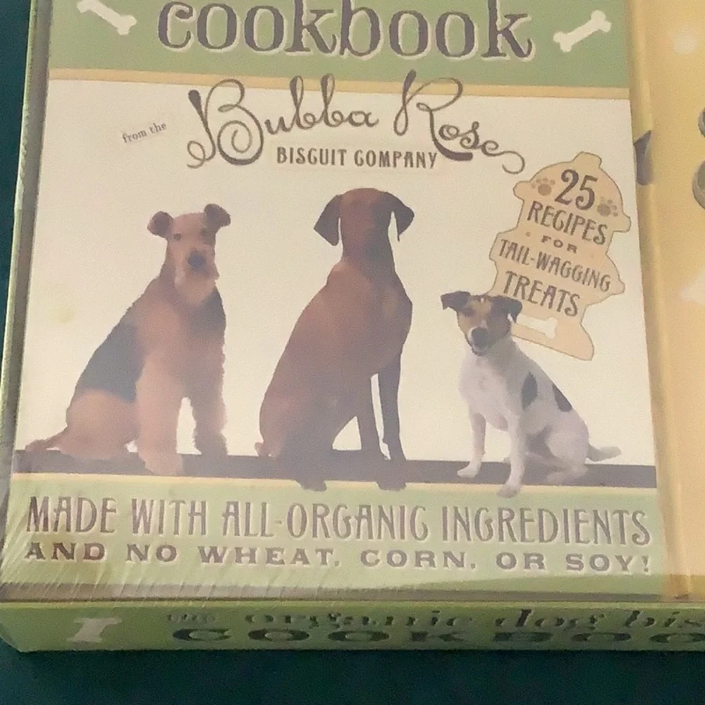 Bubba Rose Organic Dog Biscuit Cookbook with Green Cookie Cutters